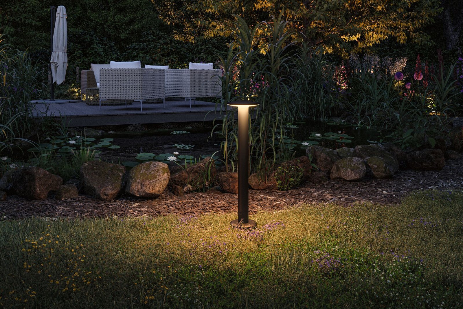 P 94723 Plug & Shine LED stojací svítidlo Plate samostatné svítidlo IP44 2200K 7W antracit - PAULMANN (obrázek 5)