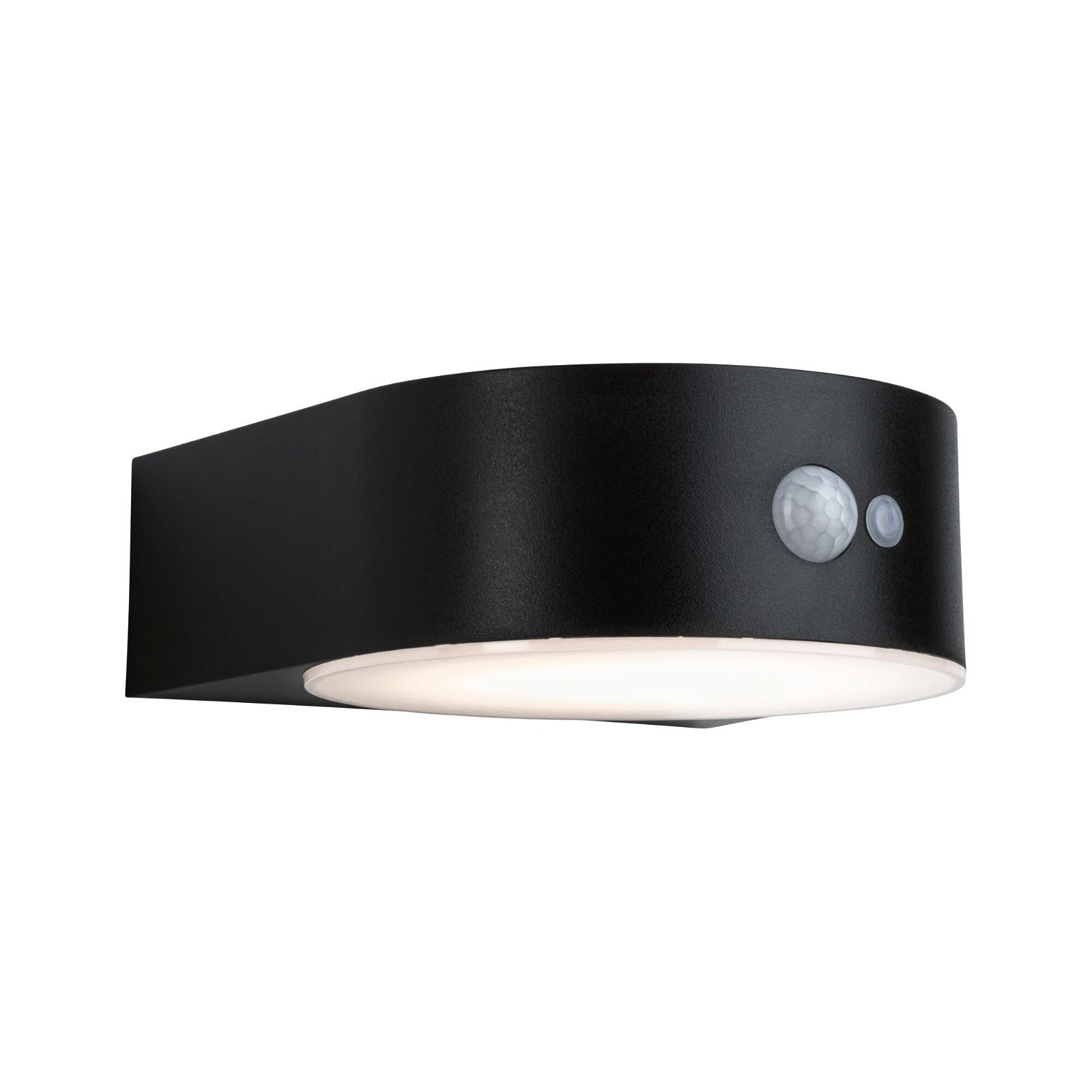 P 94730 Solární LED venkovní nástěnné svítidlo Eileen pohybové čidlo neláká hmyz IP44 2200K černá - PAULMANN