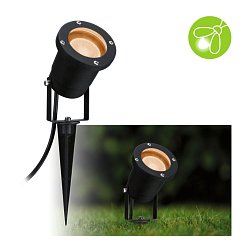 Obrázek pro produkt LED bodové zahradní světlo zlaté světlo neláká hmyz IP65 kruhové 92mm 2200 - 2200K 4,3W 230V 38-38° černá kov - PAULMANN