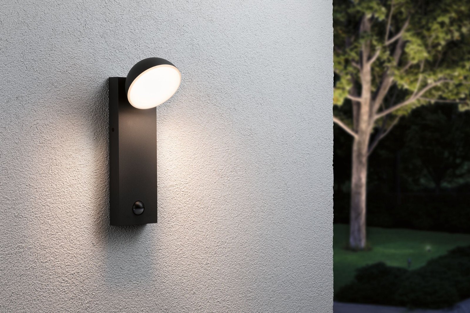 P 94739 LED venkovní nástěnné svítidlo Puka IP44 kruhové 110x125mm 3000K 8,5W 230V antracit hliník - PAULMANN (obrázek 3)