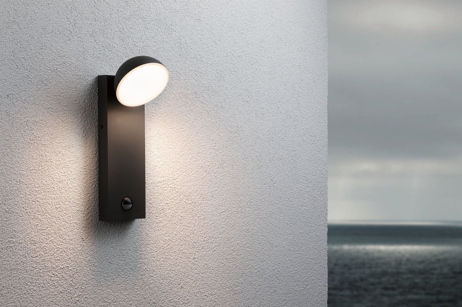 P 94739 LED venkovní nástěnné svítidlo Puka IP44 kruhové 110x125mm 3000K 8,5W 230V antracit hliník - PAULMANN (obrázek 4)