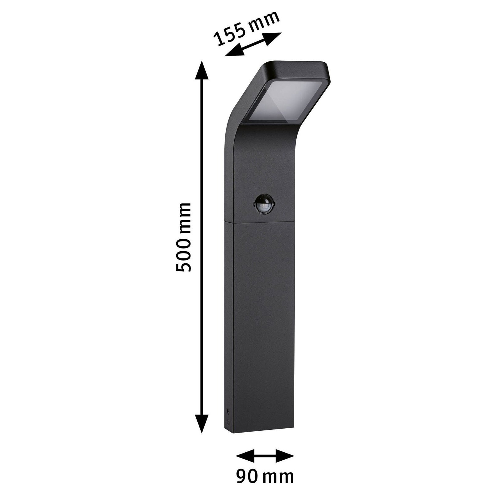 P 94747 LED stojací svítidlo Kulma pohybové čidlo IP44 500mm 3000K 7,5W 230V antracit hliník - PAULMANN (obrázek 2)