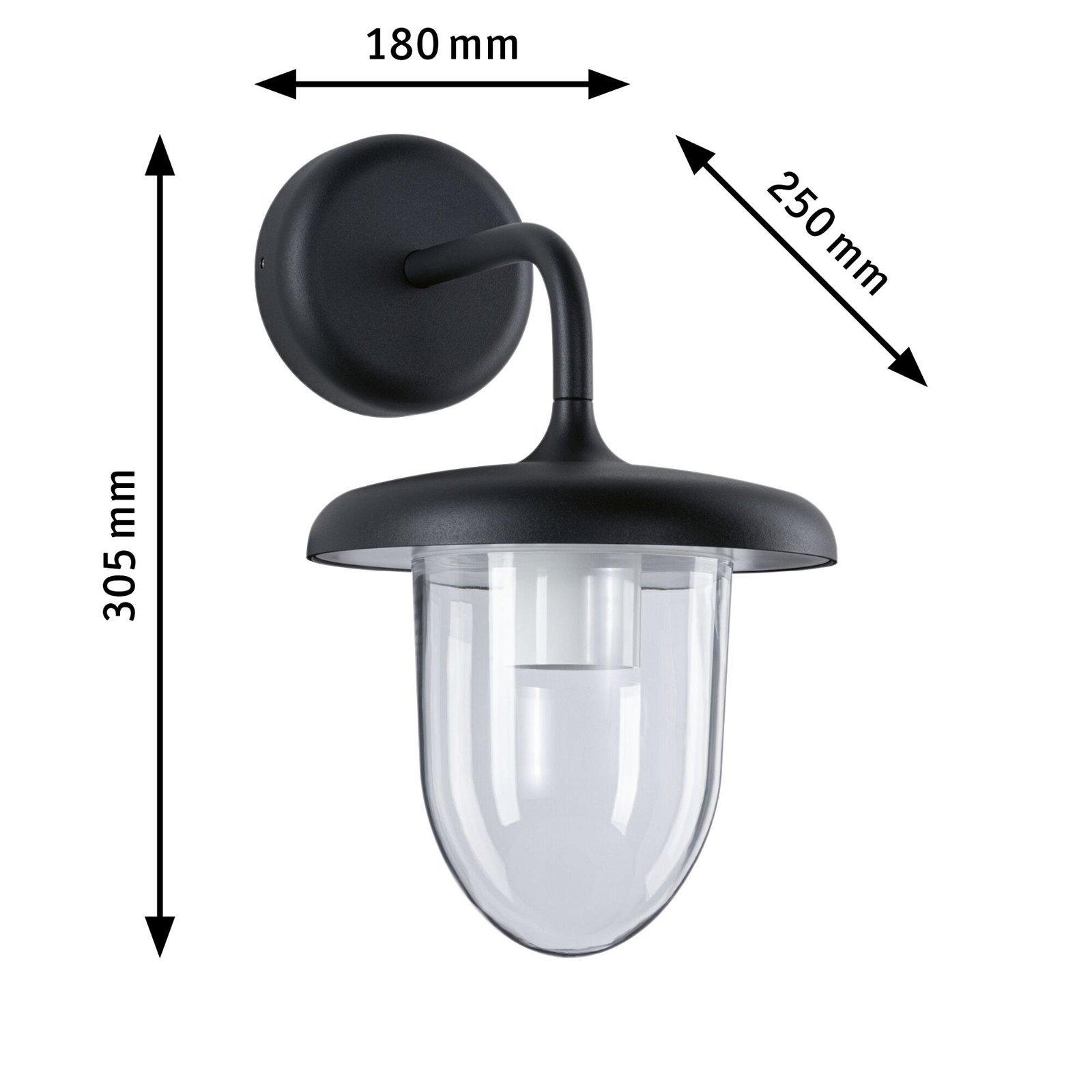 P 94757 Venkovní nástěnné svítidlo Vintario IP44 kruhové 180x250mm max. 20W 230V antracit hliník - PAULMANN (obrázek 2)