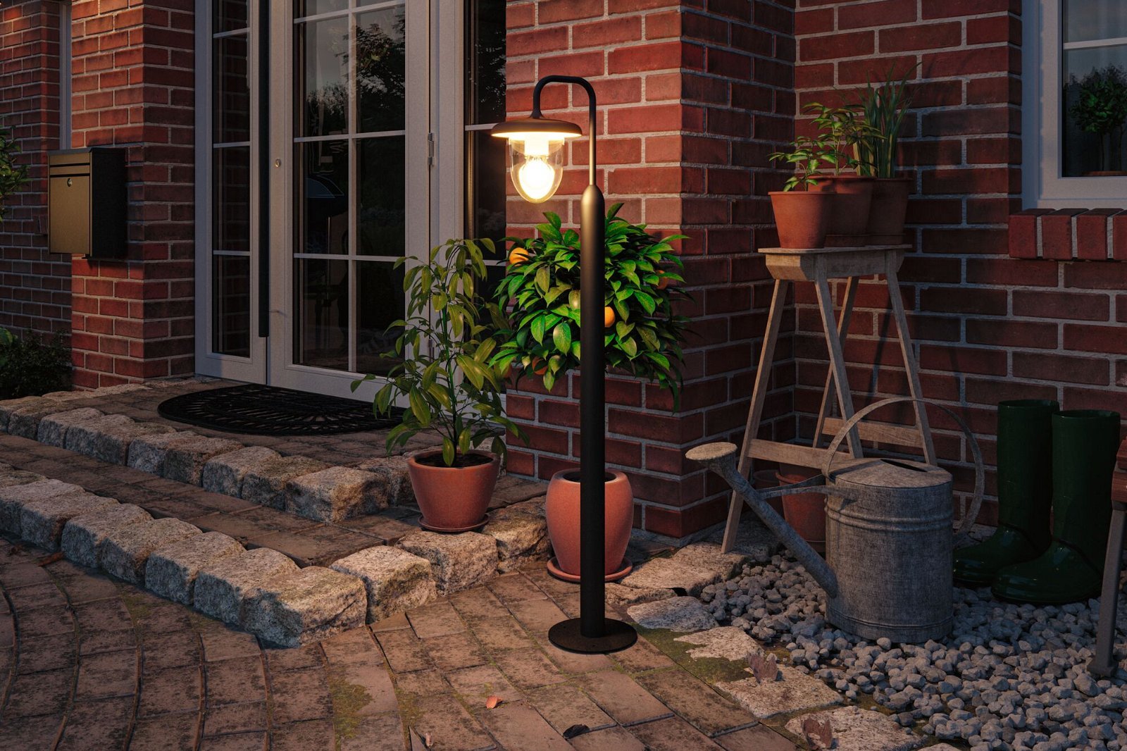 P 94757 Venkovní nástěnné svítidlo Vintario IP44 kruhové 180x250mm max. 20W 230V antracit hliník - PAULMANN (obrázek 7)