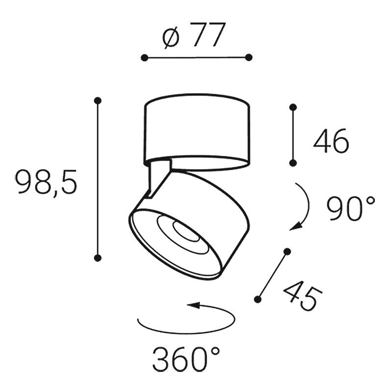 LED2 11508333D Svítidlo KLIP ON, BB DALI/PUSH DIM 11W 3000K stropní černá/černá - LED2 Lighting (obrázek 3)