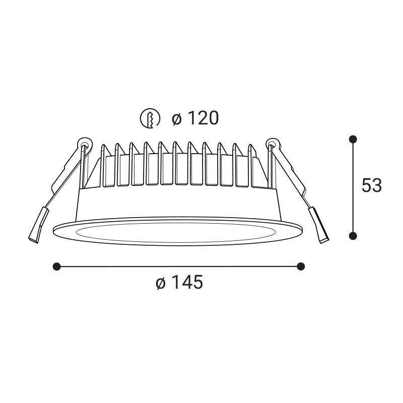 LED2 2235253DT Svítidlo KAPA 14, B TRIAC DIM 12W 3000K/3500K/4000K zápustná černá - LED2 Lighting (obrázek 3)