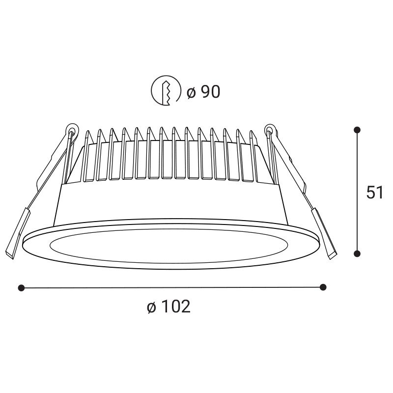 LED2 2235753D Svítidlo ZENO, B DALI/PUSH DIM 10W 3000K/4000K/5000K zápustná černá - LED2 Lighting (obrázek 3)