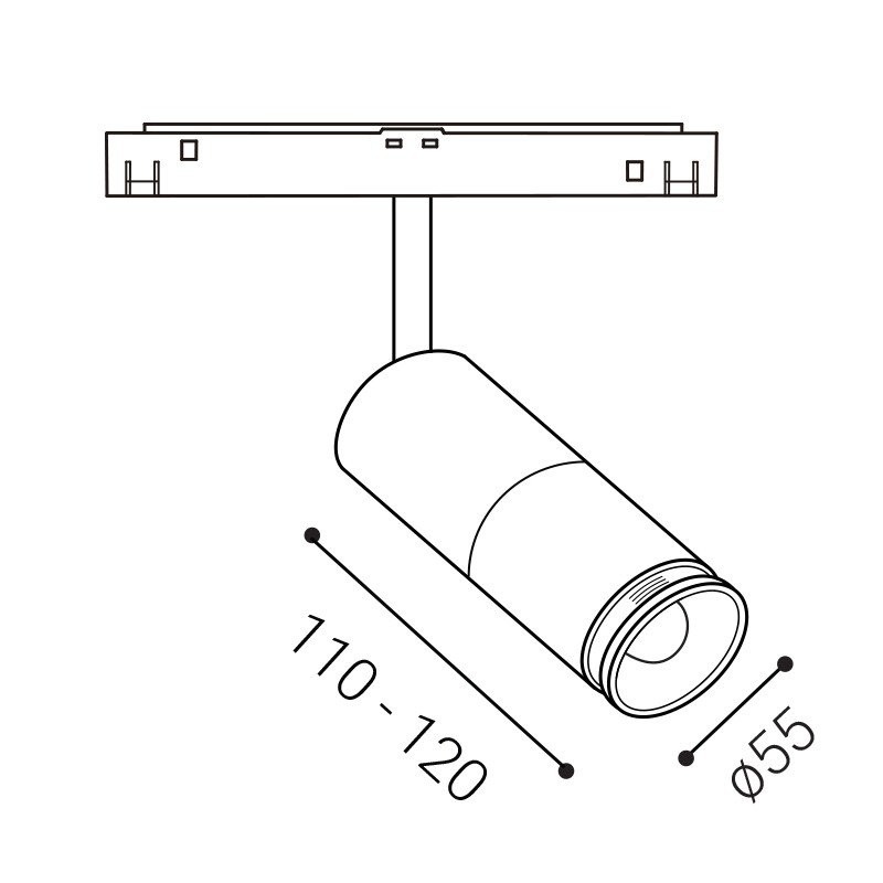 LED2 6092233D Svítidlo MAGO ZOOM, B DALI DIM 10W 3000K černá - LED2 Lighting (obrázek 3)
