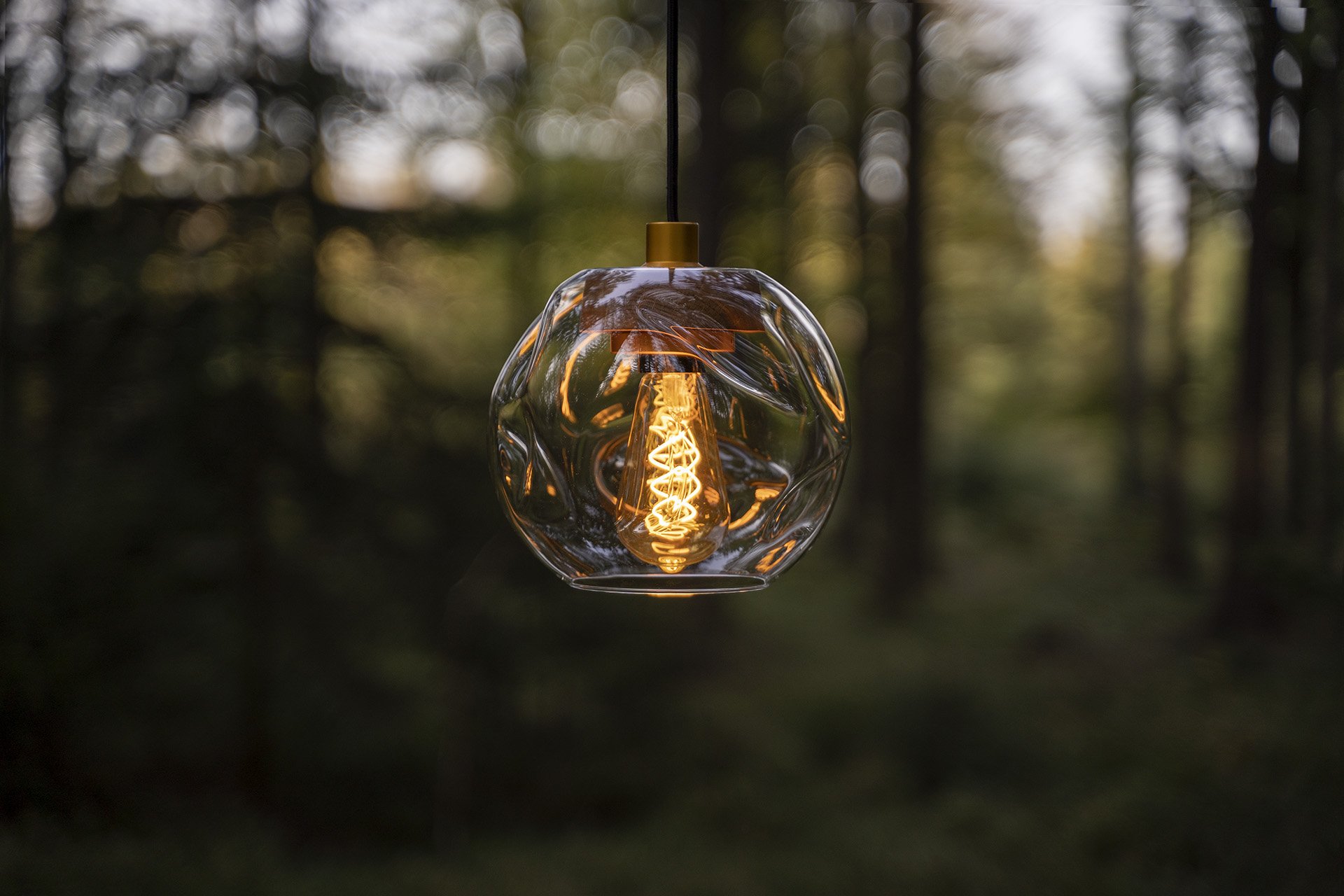 Levně YD EL-M-SPN-E27/CCB Závěsné svítidlo Element Easy Sphere Mini Natural | bílý lak, černá patice, čiré sklo - YOURDESIGN