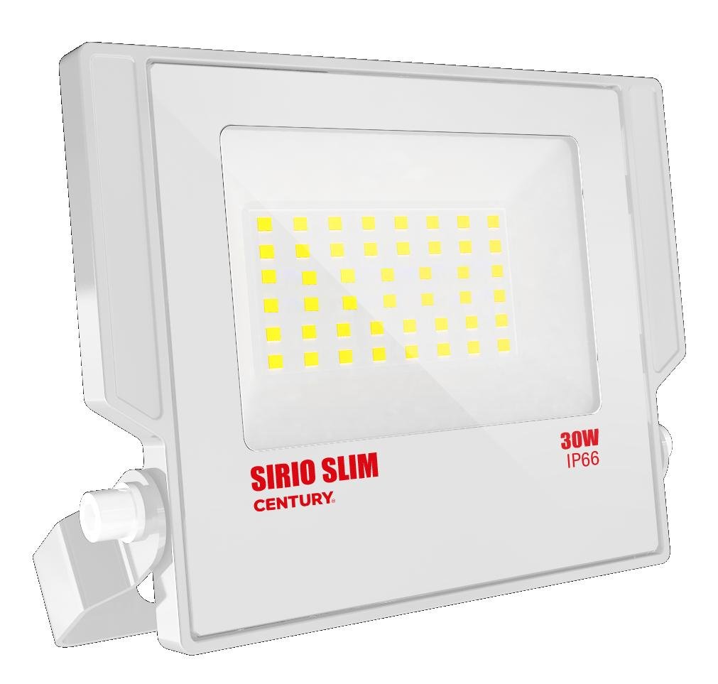 CEN SRSB-309540 LED reflektor SIRIO SLIM BÍLÝ 30W 4000K 110d 147x160x28mm IP66 IK08 - CENTURY