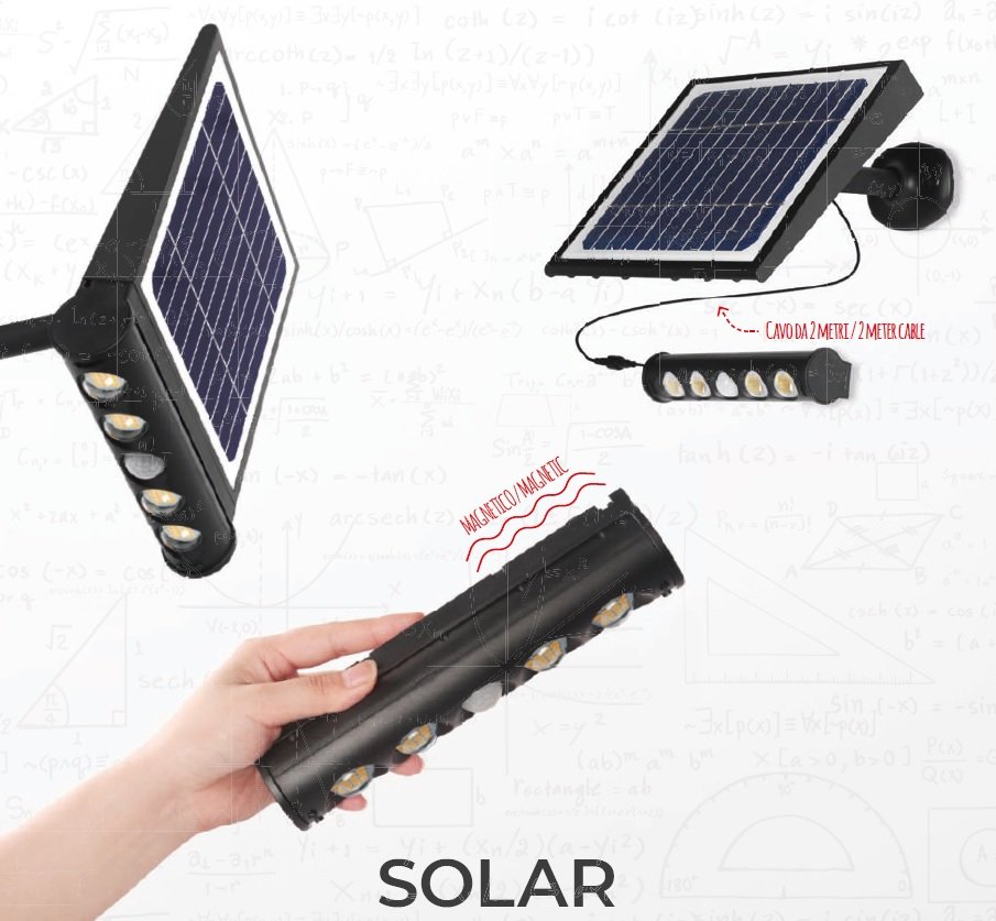 CEN GNS-081240 Solární reflektor LED GENIUS SOLARE SLIM 8W 4000K 950lm IP65 - CENTURY