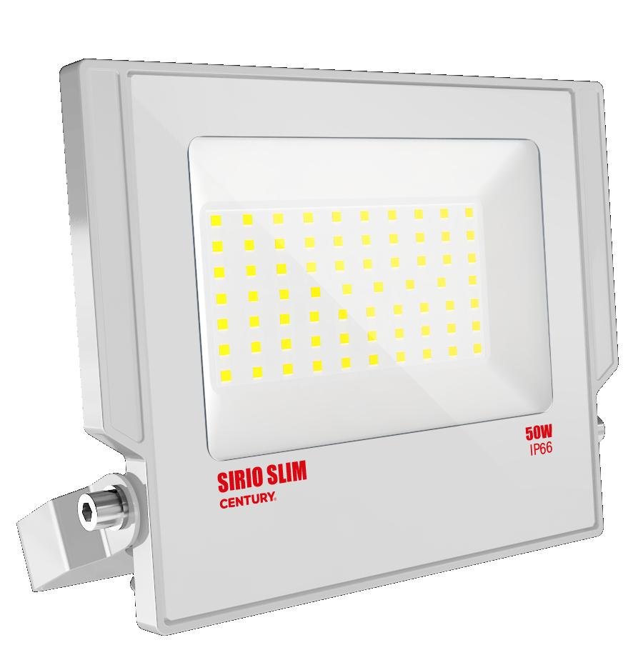 CEN SRSB-509540 LED reflektor SIRIO SLIM BÍLÝ 50W 4000K 110d 178x200x28mm IP66 IK08 - CENTURY
