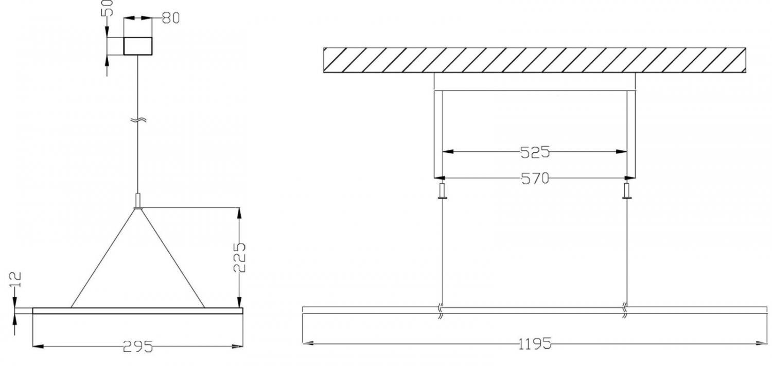 IMPR 342220 Deko-Light závěsné svítidlo LED Panel čiré, hranaté, 50 W, 3000/4000 K, stříbrná 220-240V AC/50-60Hz 53,00 W 3000 / 4000 K 6100 lm 295 mm bílá RAL 9006 (obrázek 6)
