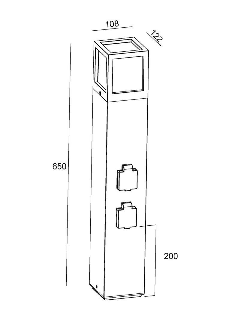 IMPR 733064 Deko-Light stojací svítidlo Facado Socket 220-240V AC/50-60Hz E27 1x max. 20,00 W 650 mm tmavěšedá (obrázek 9)