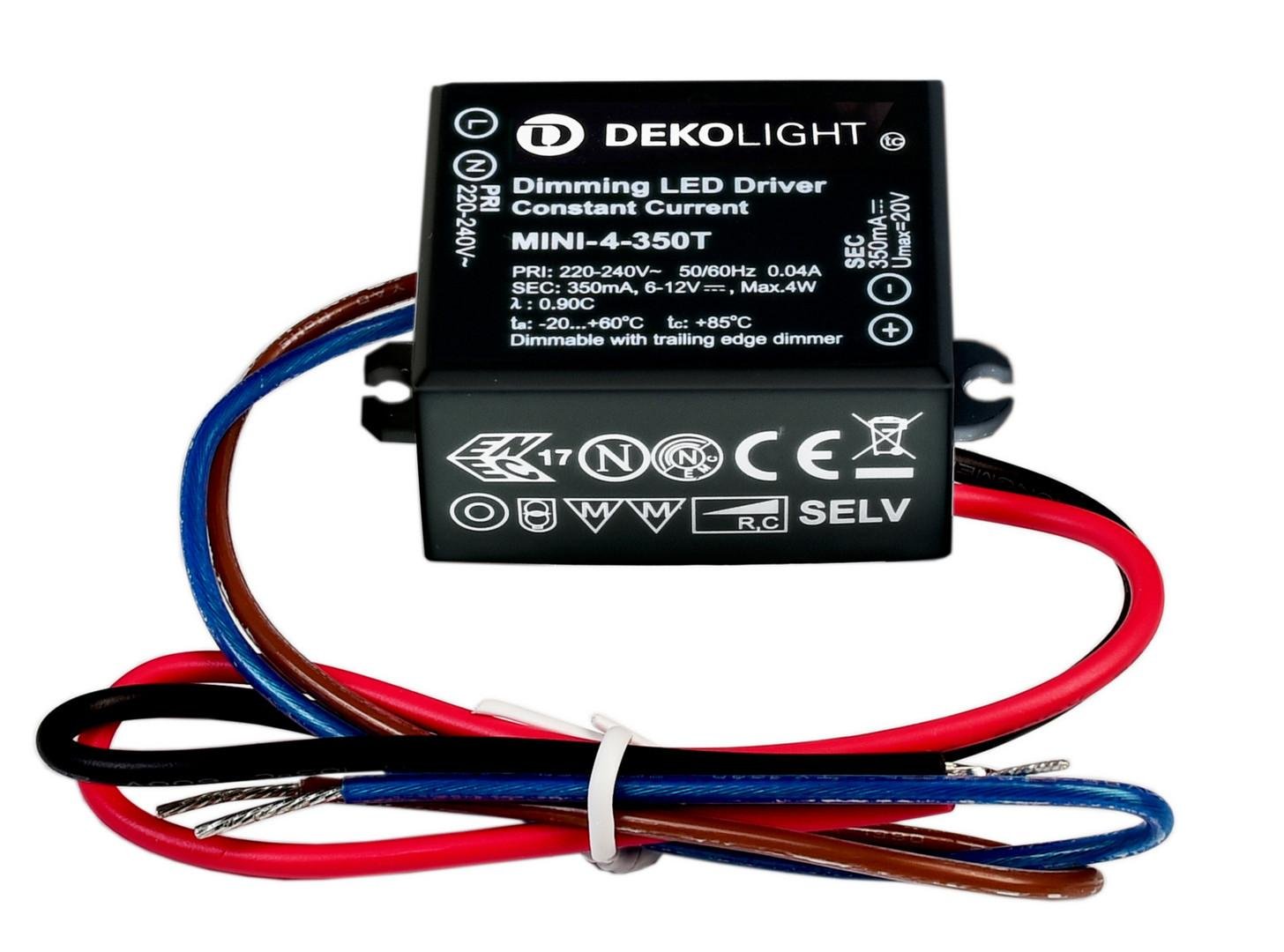IMPR 872132 Deko-Light LED-napájení MINI, DIM, CC, MINI-4-350T/4W konstantní proud 350 mA IP65 stmívatelné 6-12V DC 2,10-4,00 W - LIGHT IMPRESSIONS