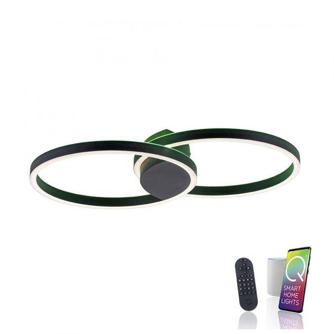 PN 6145-18 Q-MARKO LED stropní svítidlo Smart Home černá kruhové stropní svítidlo ZigBee RGB+2700-5000K - PAUL NEUHAUS