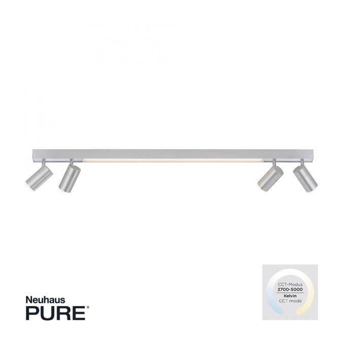 PN 6121-95 PURE LINES LED bodové svítidlo stmívatelné otočné CCT 2700-5000K hliník - PAUL NEUHAUS