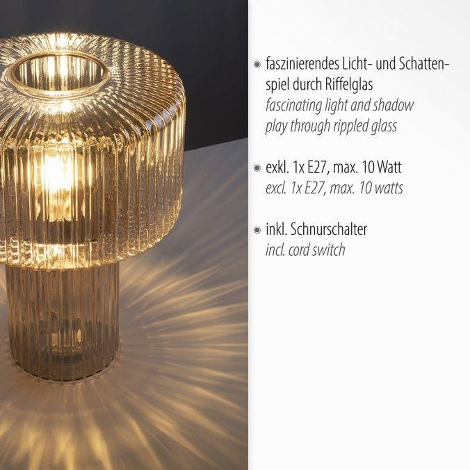PN 4092-27 FUNGUS LED stolní lampa jantarová barva, sklo tvaru houby, pr.25cm, vypínač - PAUL NEUHAUS (obrázek 3)