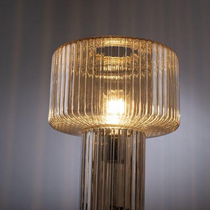 PN 4092-27 FUNGUS LED stolní lampa jantarová barva, sklo tvaru houby, pr.25cm, vypínač - PAUL NEUHAUS (obrázek 4)