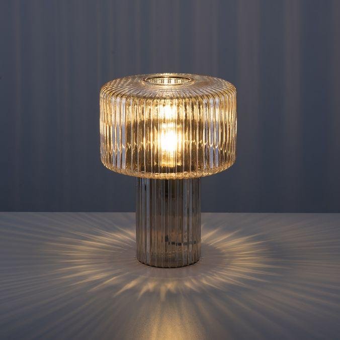 PN 4092-27 FUNGUS LED stolní lampa jantarová barva, sklo tvaru houby, pr.25cm, vypínač - PAUL NEUHAUS (obrázek 5)