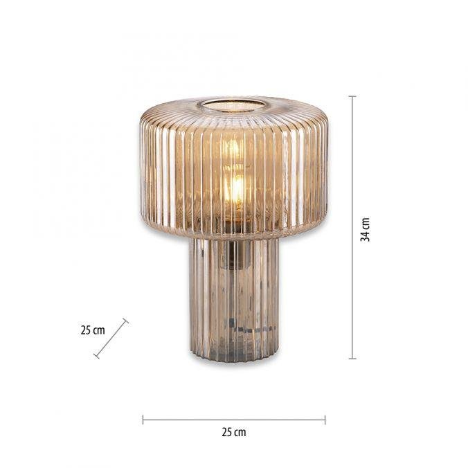 PN 4092-27 FUNGUS LED stolní lampa jantarová barva, sklo tvaru houby, pr.25cm, vypínač - PAUL NEUHAUS (obrázek 6)