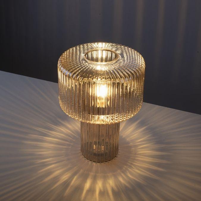 PN 4092-27 FUNGUS LED stolní lampa jantarová barva, sklo tvaru houby, pr.25cm, vypínač - PAUL NEUHAUS (obrázek 8)