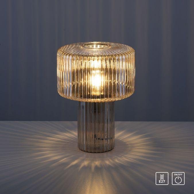 PN 4092-27 FUNGUS LED stolní lampa jantarová barva, sklo tvaru houby, pr.25cm, vypínač - PAUL NEUHAUS (obrázek 9)