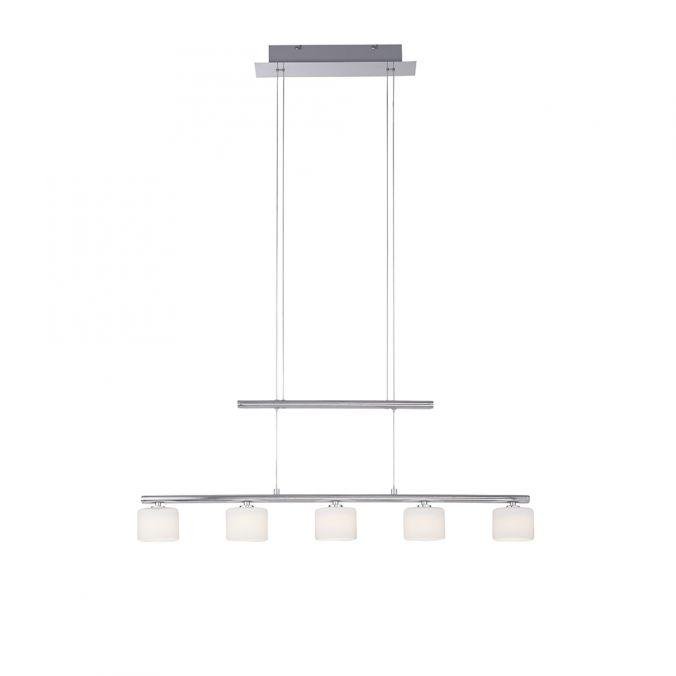 PN 2209-55 HYDRA LED závěsné svítidlo, stříbrná barva, 5 ramenné, nastavitelná výška, nad jídelní stů 3000K - PAUL NEUHAUS