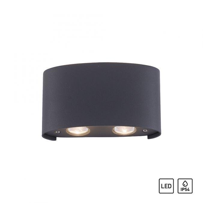 PN 9487-13 CARLO LED nástěnná lampa, 4 bodové, antracit, venkovní i vnitřní, dekorativní 3000K - PAUL NEUHAUS