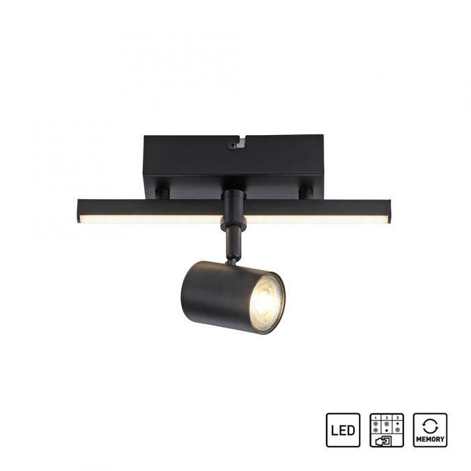 PN 6523-18 BARIK LED stropní svítidlo 1 ramenné s LED černá otočné s paměťovou funkcí 3000K - PAUL NEUHAUS