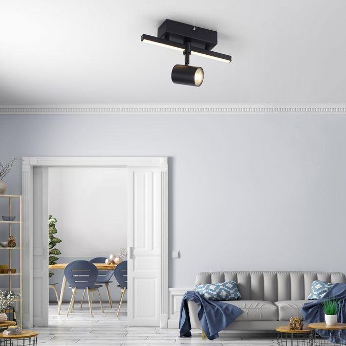 PN 6523-18 BARIK LED stropní svítidlo 1 ramenné s LED černá otočné s paměťovou funkcí 3000K - PAUL NEUHAUS (obrázek 2)