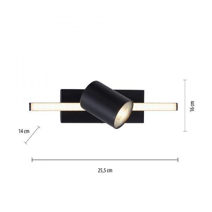 PN 6523-18 BARIK LED stropní svítidlo 1 ramenné s LED černá otočné s paměťovou funkcí 3000K - PAUL NEUHAUS (obrázek 6)