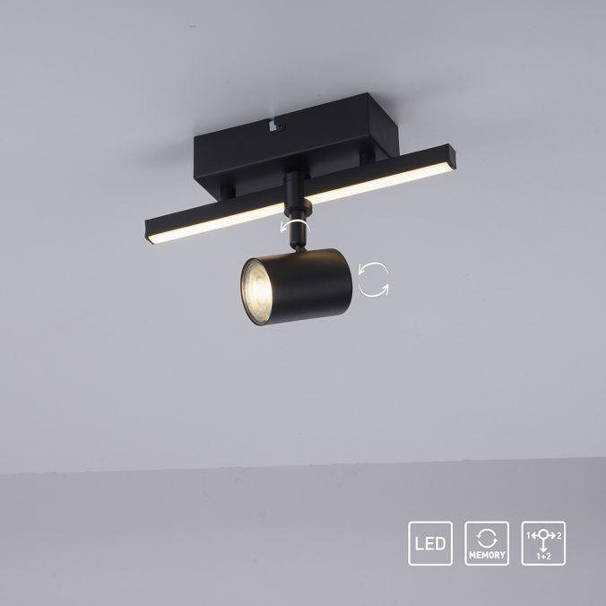 PN 6523-18 BARIK LED stropní svítidlo 1 ramenné s LED černá otočné s paměťovou funkcí 3000K - PAUL NEUHAUS (obrázek 9)