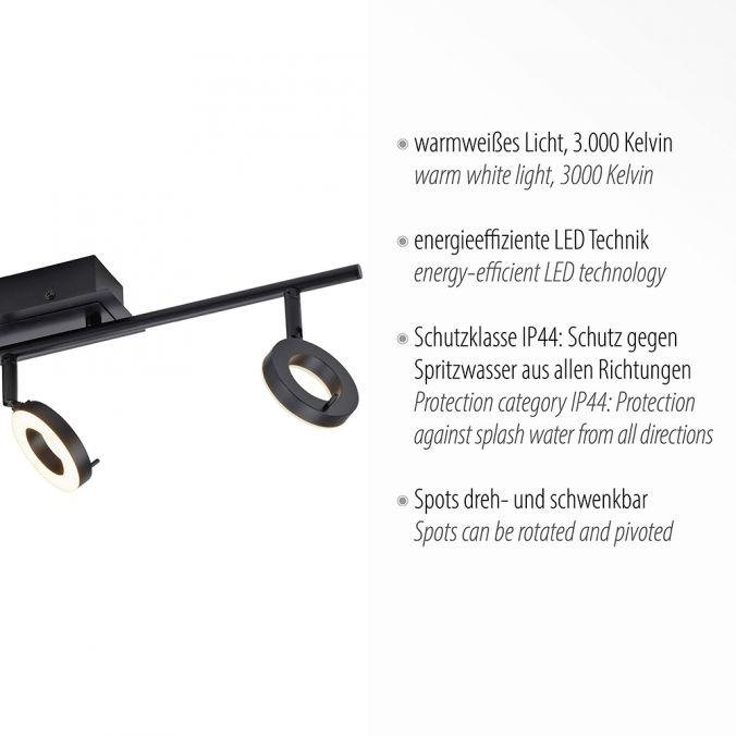 PN 6785-13 SILEDA LED stropní svítidlo 3 ramenné antracit, otočné, IP44 teplá bílá 3000K - PAUL NEUHAUS (obrázek 3)