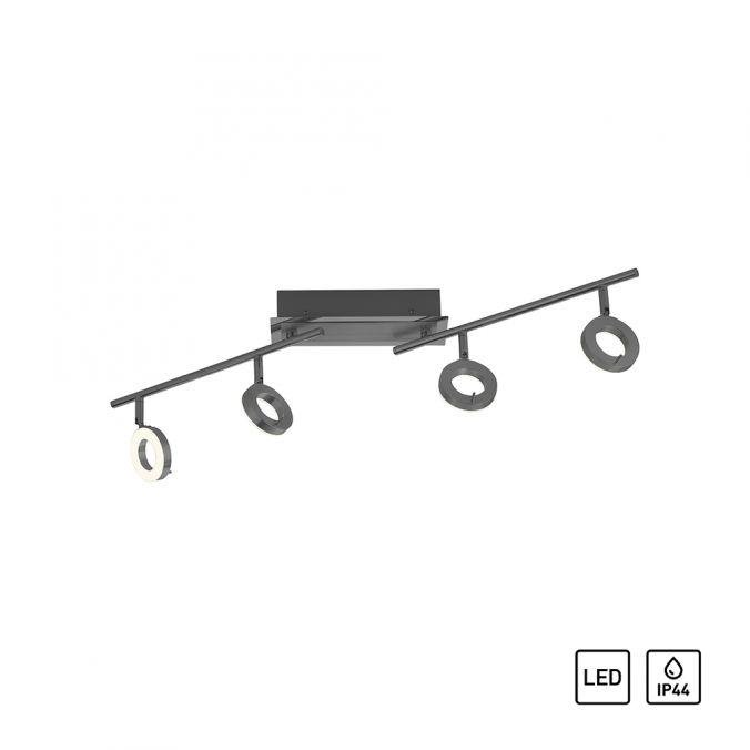 PN 6786-13 SILEDA LED stropní svítidlo 4 ramenné antracit otočné IP44 teplá bílá 3000K - PAUL NEUHAUS
