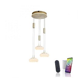 Obrázek pro produkt Q ETIENNE závěsné svítidlo Smart Home mosaz kruhové 3 ramenné ZigBee 2700-5000K - PAUL NEUHAUS