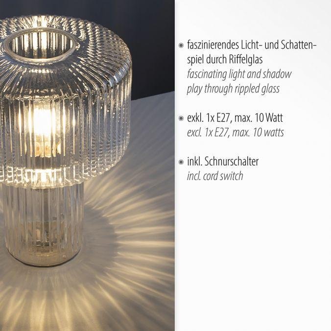 PN 4092-00 FUNGUS LED stolní lampa transparentní, sklo tvaru houby, pr.25cm, vypínač - PAUL NEUHAUS (obrázek 3)