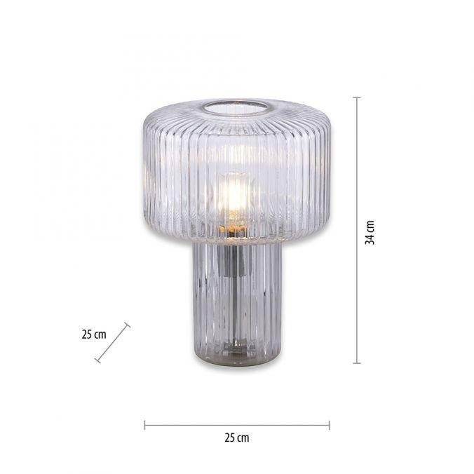 PN 4092-00 FUNGUS LED stolní lampa transparentní, sklo tvaru houby, pr.25cm, vypínač - PAUL NEUHAUS (obrázek 6)