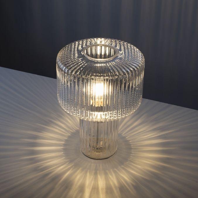 PN 4092-00 FUNGUS LED stolní lampa transparentní, sklo tvaru houby, pr.25cm, vypínač - PAUL NEUHAUS (obrázek 8)