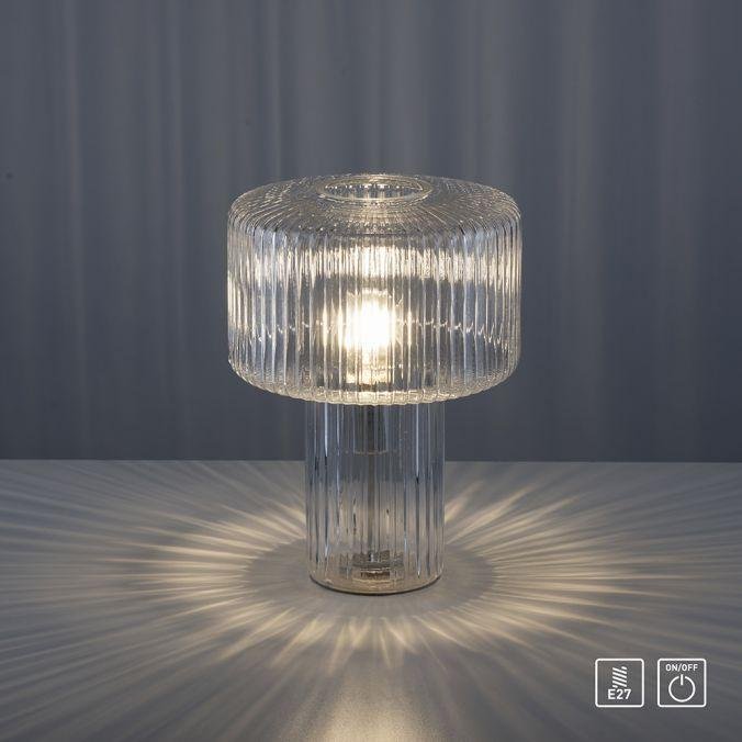 PN 4092-00 FUNGUS LED stolní lampa transparentní, sklo tvaru houby, pr.25cm, vypínač - PAUL NEUHAUS (obrázek 9)