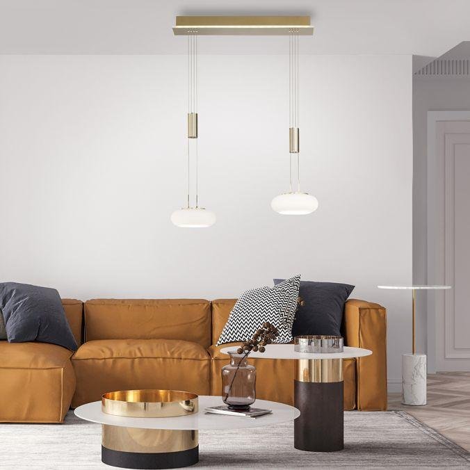 PN 2076-60 Q ETIENNE závěsné svítidlo Smart Home, mosaz, 2 ramenné ZigBee 2700-5000K - PAUL NEUHAUS (obrázek 2)