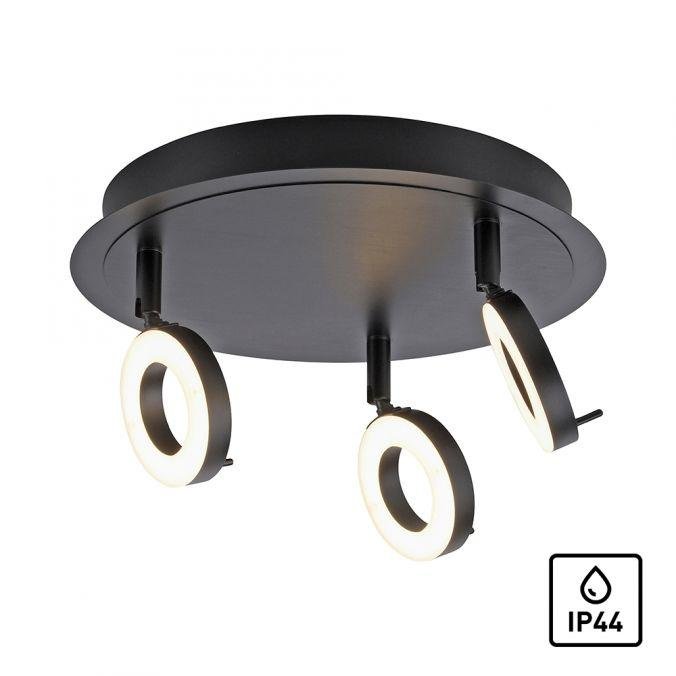 Levně PN 6788-13 SILEDA LED stropní bodové svítidlo antracit, kruhové, 3 ramenné, otočné, ochrana proti vodě 3000K - PAUL NEUHAUS