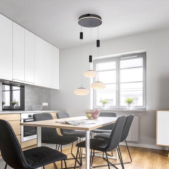 PN 2078-18 Q-ETIENNE Q závěsné svítidlo Smart Home, černá, kruhové, 3 ramenné ZigBee 2700-5000K - PAUL NEUHAUS (obrázek 2)