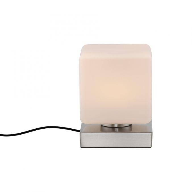 PN 4036-55 DADOA LED stolní lampa stříbrná, tvar kostky, dotykový stmívač, nadčasový design 3000K - PAUL NEUHAUS