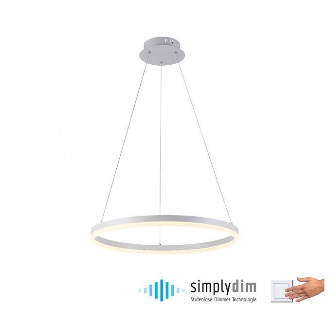 PN 2382-16 TITUS LED závěsné svítidlo 60x60 bílá, kruhové, stmívatelné, paměťová funkce, moderní SimplyDim 3000K - PAUL NEUHAUS