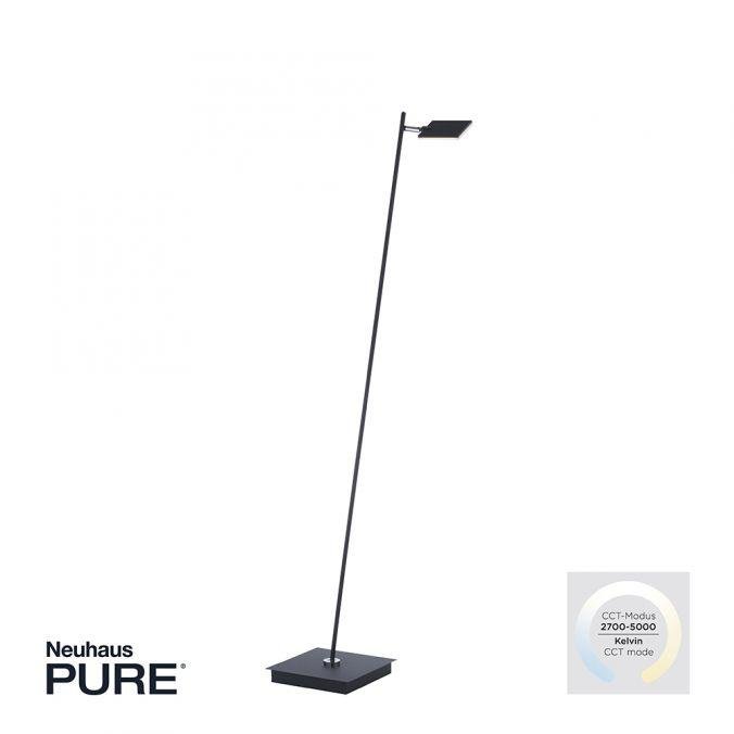 PN 356-18 PURE MIRA LED stojací svítidlo stmívatelné nožní vypínač 2700-5000K černá perleť - PAUL NEUHAUS
