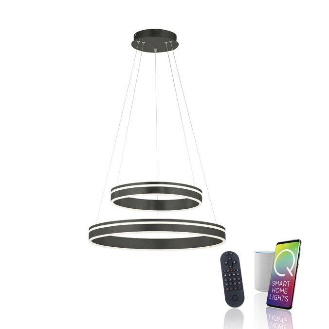 Levně PN 8420-13 Q-VITO LED závěsné svítidlo Smart Home antracit, stmívatelné ZigBee 2700-5000K - PAUL NEUHAUS