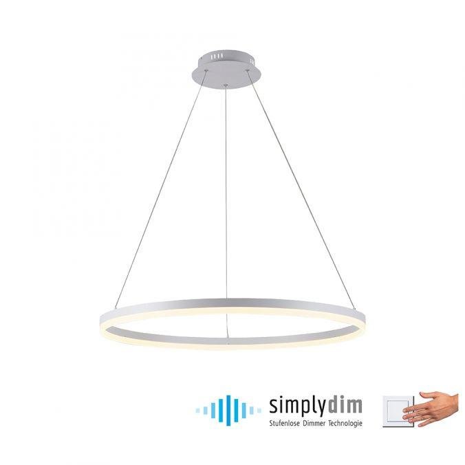 PN 2383-16 TITUS LED závěsné svítidlo 80x80, bílá, kruhové, stmívatelné, paměťová funkce, moderní SimplyDim 3000K - PAUL NEUHAUS