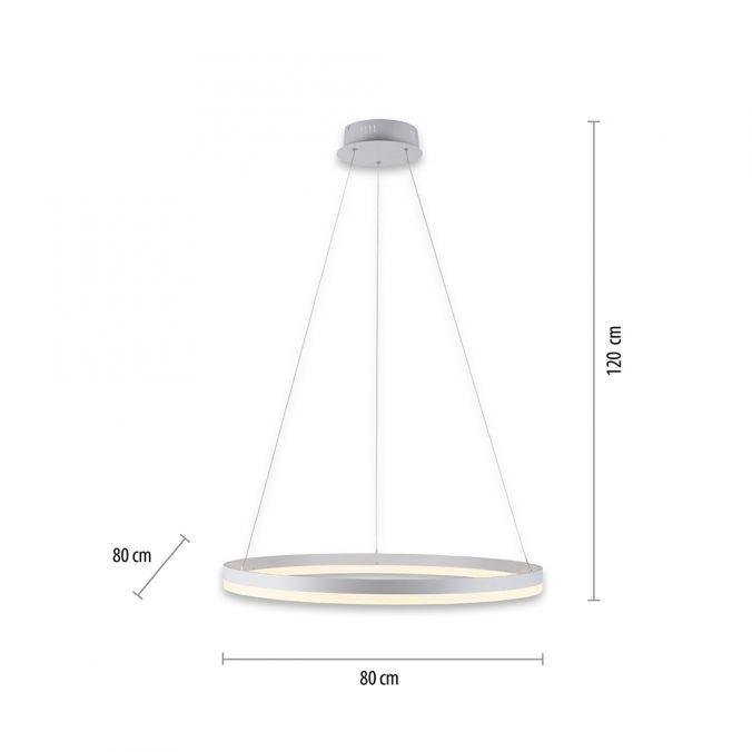 PN 2383-16 TITUS LED závěsné svítidlo 80x80, bílá, kruhové, stmívatelné, paměťová funkce, moderní SimplyDim 3000K - PAUL NEUHAUS (obrázek 5)