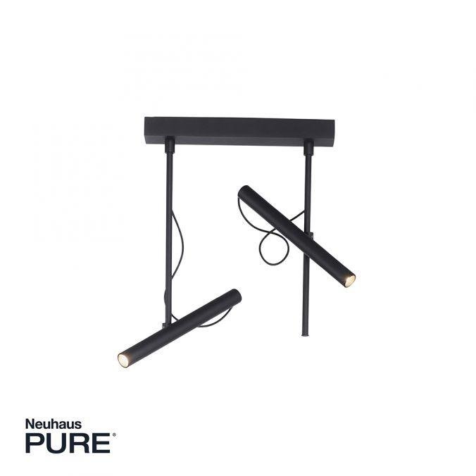PN 6068-18 PURE TUTUA LED stropní svítidlo 2 ramenné, černá, otočné 3000K - PAUL NEUHAUS